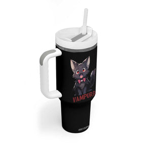Halloween Black Vampire Cat Tumbler With Handle Vampurr Cute Kitty Lover TS12 Print Your Wear