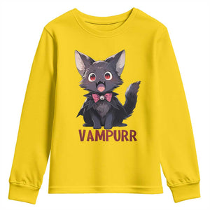 Halloween Black Vampire Cat Youth Sweatshirt Vampurr Cute Kitty Lover TS12 Daisy Print Your Wear