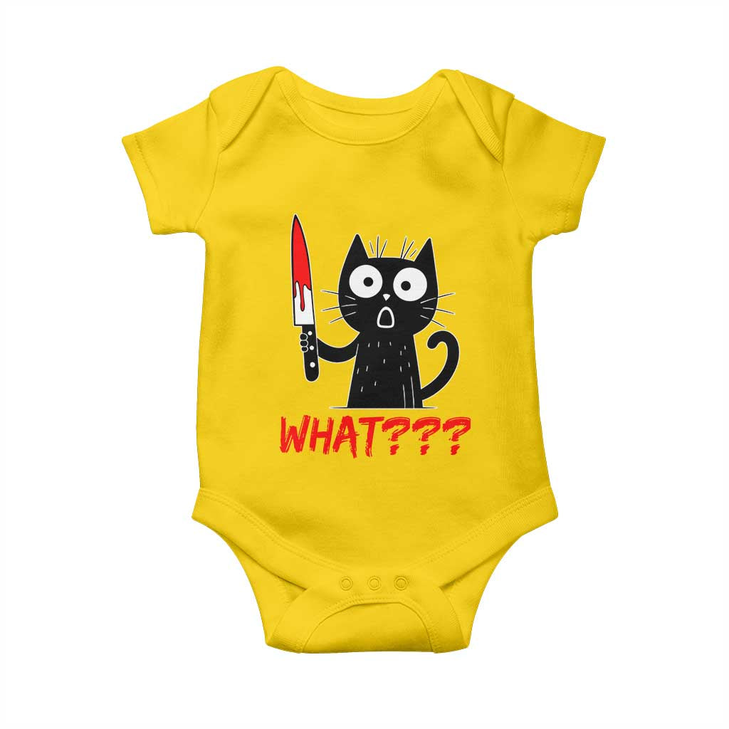 Black Cat Halloween Baby Onesie What Killer Kitten With Knife TS12 Daisy Print Your Wear
