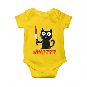Black Cat Halloween Baby Onesie What Killer Kitten With Knife TS12 Daisy Print Your Wear