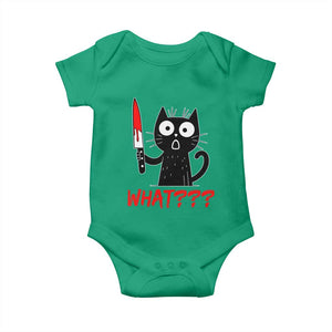 Black Cat Halloween Baby Onesie What Killer Kitten With Knife TS12 Irish Green Print Your Wear
