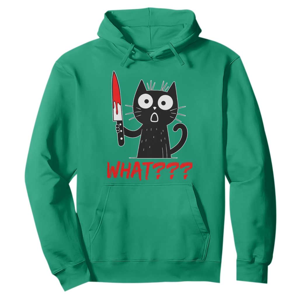 Black Cat Halloween Hoodie What Killer Kitten With Knife TS12 Irish Green Print Your Wear