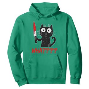 Black Cat Halloween Hoodie What Killer Kitten With Knife TS12 Irish Green Print Your Wear