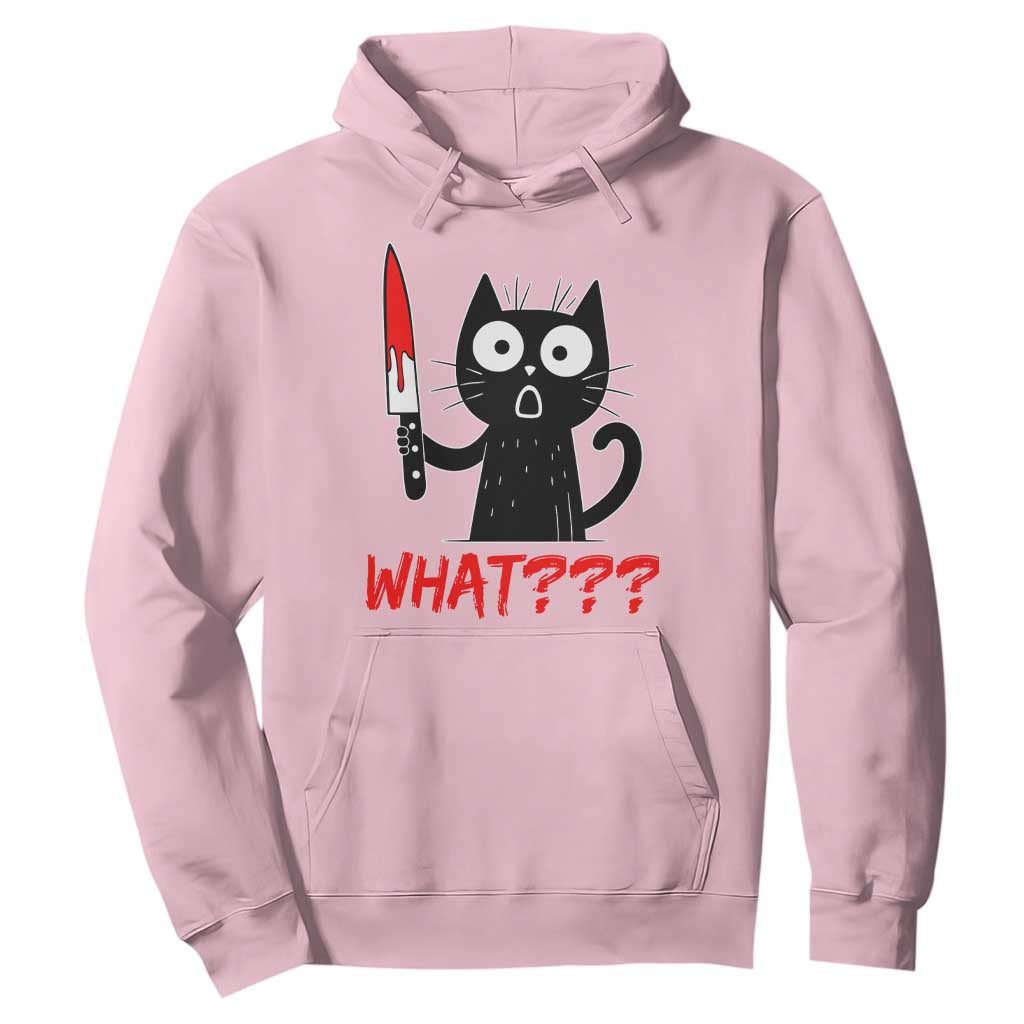 Black Cat Halloween Hoodie What Killer Kitten With Knife TS12 Light Pink Print Your Wear