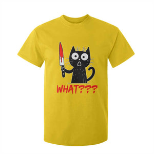 Black Cat Halloween T Shirt For Kid What Killer Kitten With Knife TS12 Daisy Print Your Wear