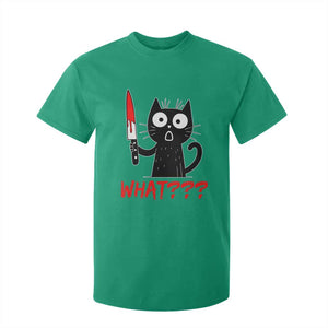 Black Cat Halloween T Shirt For Kid What Killer Kitten With Knife TS12 Irish Green Print Your Wear