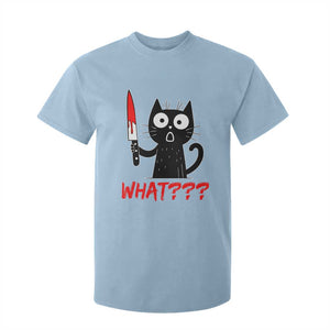 Black Cat Halloween T Shirt For Kid What Killer Kitten With Knife TS12 Light Blue Print Your Wear