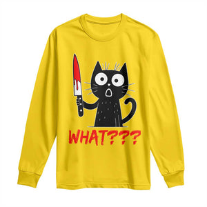Black Cat Halloween Long Sleeve Shirt What Killer Kitten With Knife TS12 Daisy Print Your Wear