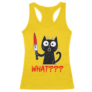 Black Cat Halloween Racerback Tank Top What Killer Kitten With Knife TS12 Daisy Print Your Wear