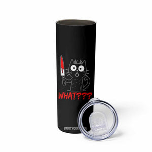 Black Cat Halloween Skinny Tumbler What Killer Kitten With Knife TS12 Print Your Wear