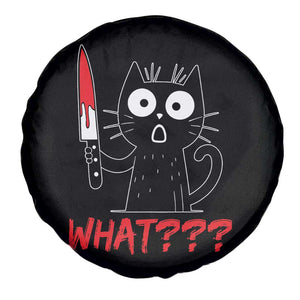 Black Cat Halloween Spare Tire Cover What Killer Kitten With Knife TS12 Print Your Wear