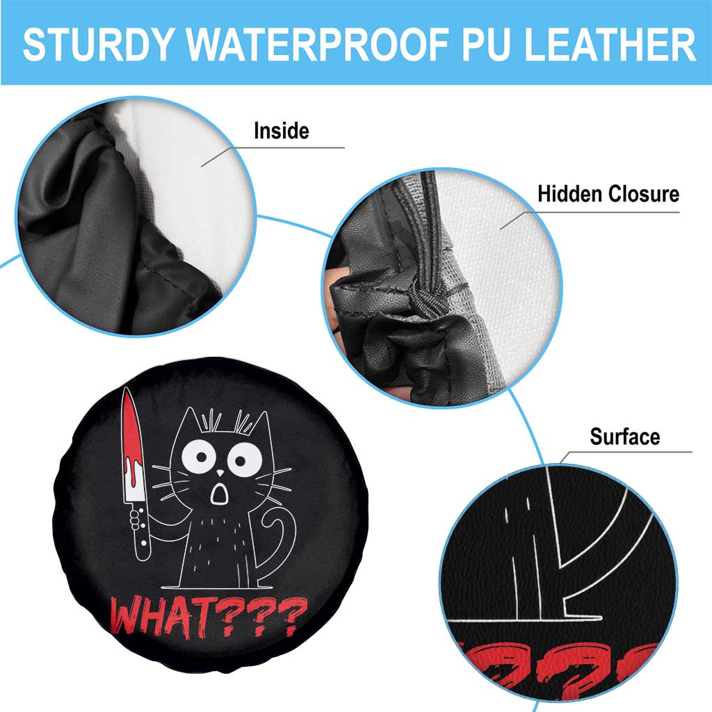 Black Cat Halloween Spare Tire Cover What Killer Kitten With Knife TS12 Print Your Wear