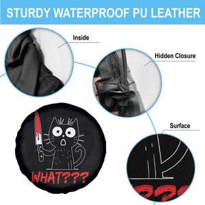 Black Cat Halloween Spare Tire Cover What Killer Kitten With Knife TS12 Print Your Wear