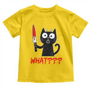 Black Cat Halloween Toddler T Shirt What Killer Kitten With Knife TS12 Daisy Print Your Wear