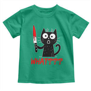 Black Cat Halloween Toddler T Shirt What Killer Kitten With Knife TS12 Irish Green Print Your Wear