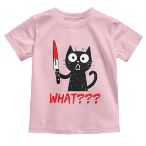 Black Cat Halloween Toddler T Shirt What Killer Kitten With Knife TS12 Light Pink Print Your Wear