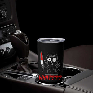 Black Cat Halloween Tumbler Cup What Killer Kitten With Knife TS12 Print Your Wear
