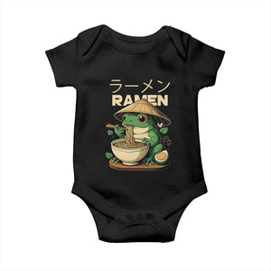 Frog Eating Ramen Baby Onesie Funny Japanese Food Lover Anime TS12 Black Print Your Wear