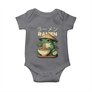 Frog Eating Ramen Baby Onesie Funny Japanese Food Lover Anime TS12 Charcoal Print Your Wear