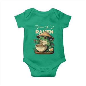 Frog Eating Ramen Baby Onesie Funny Japanese Food Lover Anime TS12 Irish Green Print Your Wear