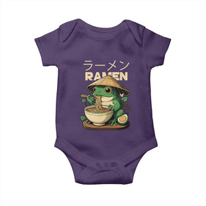 Frog Eating Ramen Baby Onesie Funny Japanese Food Lover Anime TS12 Purple Print Your Wear