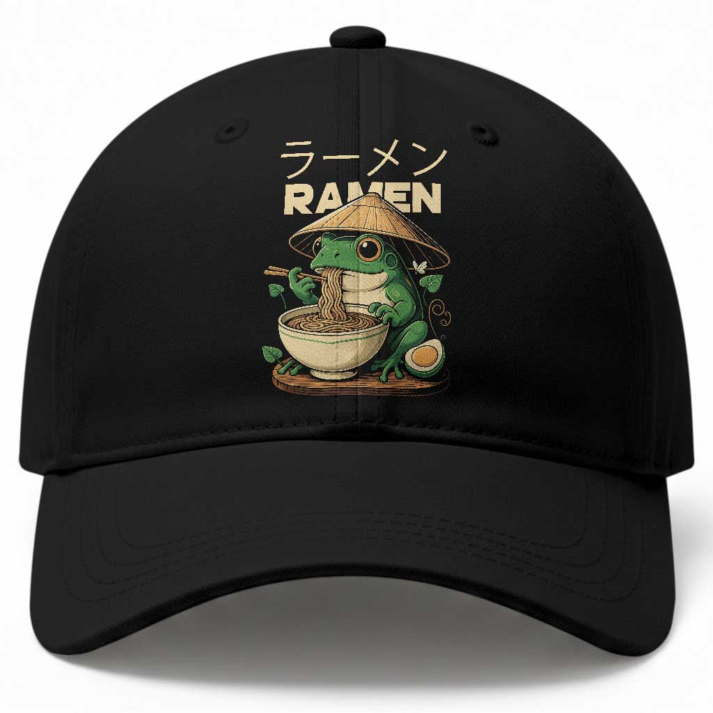 Frog Eating Ramen Baseball Cap Funny Japanese Food Lover Anime TS12 Print Your Wear
