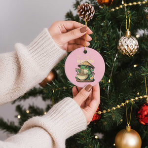 Frog Eating Ramen Ceramic Ornament Funny Japanese Food Lover Anime TS12 1pc Light Pink Print Your Wear