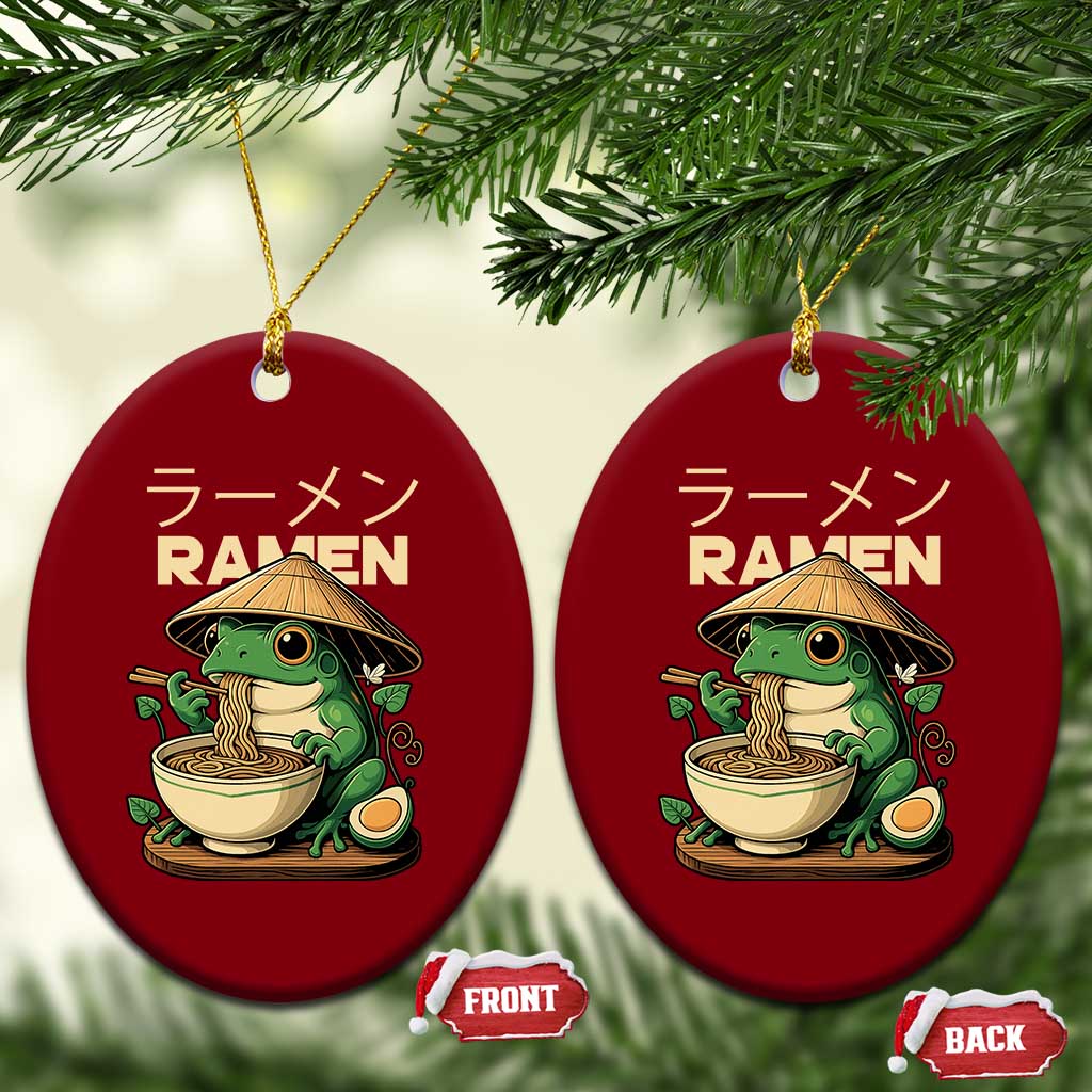 Frog Eating Ramen Ceramic Ornament Funny Japanese Food Lover Anime TS12 Print Your Wear