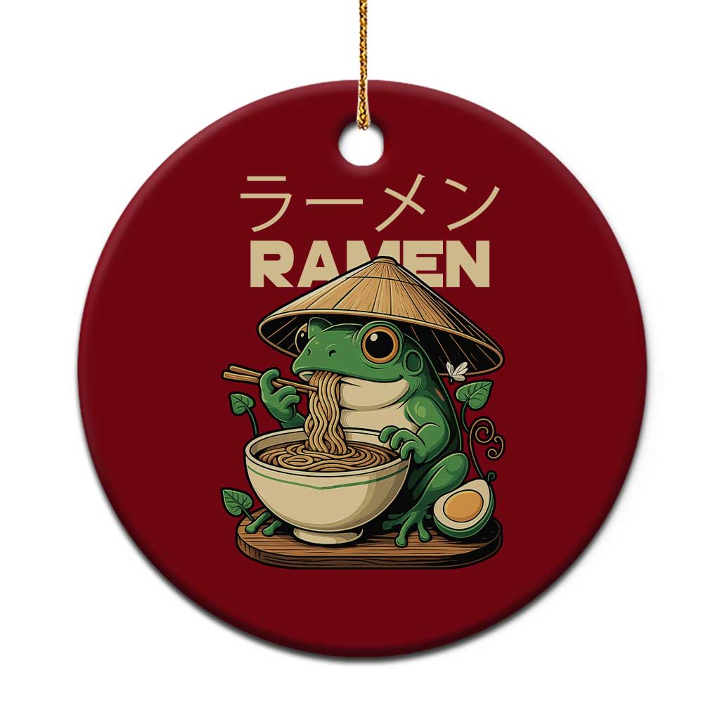 Frog Eating Ramen Ceramic Ornament Funny Japanese Food Lover Anime TS12 1pc Red Print Your Wear