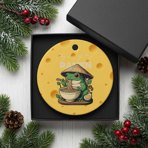 Frog Eating Ramen Ceramic Ornament Funny Japanese Food Lover Anime TS12 1pc Yellow Cheese Print Your Wear