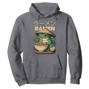 Frog Eating Ramen Hoodie Funny Japanese Food Lover Anime TS12 Charcoal Print Your Wear
