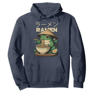 Frog Eating Ramen Hoodie Funny Japanese Food Lover Anime TS12 Navy Print Your Wear