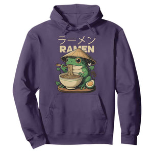 Frog Eating Ramen Hoodie Funny Japanese Food Lover Anime TS12 Purple Print Your Wear
