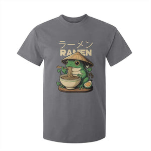 Frog Eating Ramen T Shirt For Kid Funny Japanese Food Lover Anime TS12 Charcoal Print Your Wear