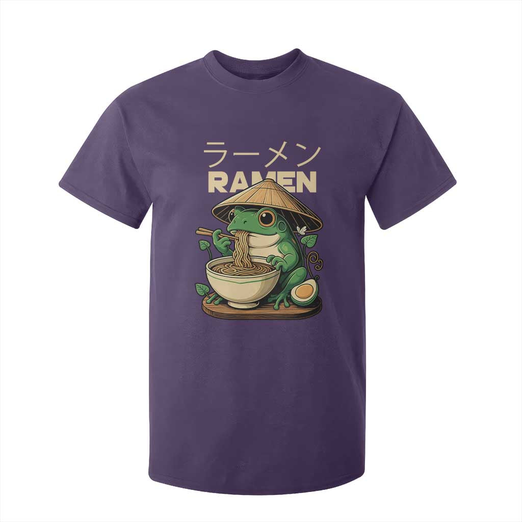 Frog Eating Ramen T Shirt For Kid Funny Japanese Food Lover Anime TS12 Purple Print Your Wear