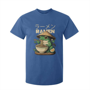 Frog Eating Ramen T Shirt For Kid Funny Japanese Food Lover Anime TS12 Royal Blue Print Your Wear