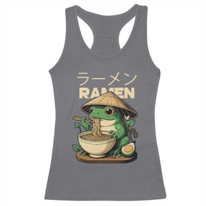 Frog Eating Ramen Racerback Tank Top Funny Japanese Food Lover Anime TS12 Charcoal Print Your Wear
