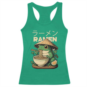 Frog Eating Ramen Racerback Tank Top Funny Japanese Food Lover Anime TS12 Irish Green Print Your Wear