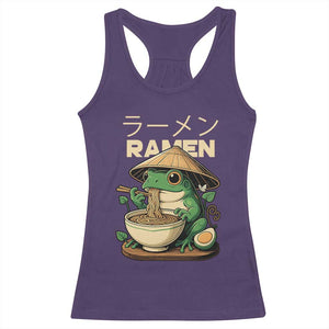 Frog Eating Ramen Racerback Tank Top Funny Japanese Food Lover Anime TS12 Purple Print Your Wear