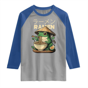 Frog Eating Ramen Raglan Shirt Funny Japanese Food Lover Anime TS12 Sport Gray Royal Print Your Wear