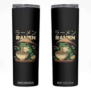 Frog Eating Ramen Skinny Tumbler Funny Japanese Food Lover Anime TS12 Black Print Your Wear