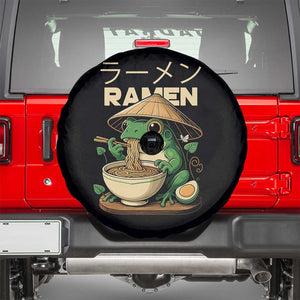 Frog Eating Ramen Spare Tire Cover Funny Japanese Food Lover Anime TS12 Black Print Your Wear