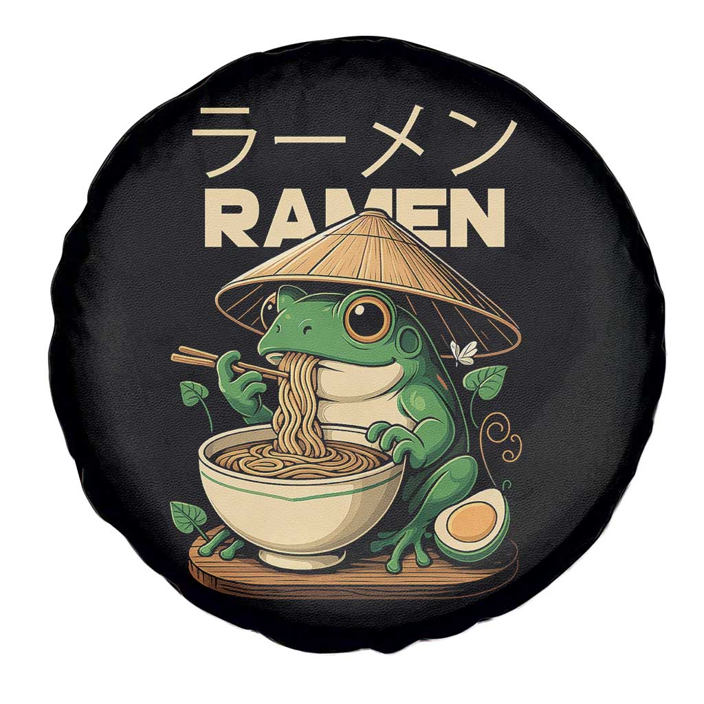 Frog Eating Ramen Spare Tire Cover Funny Japanese Food Lover Anime TS12 Print Your Wear