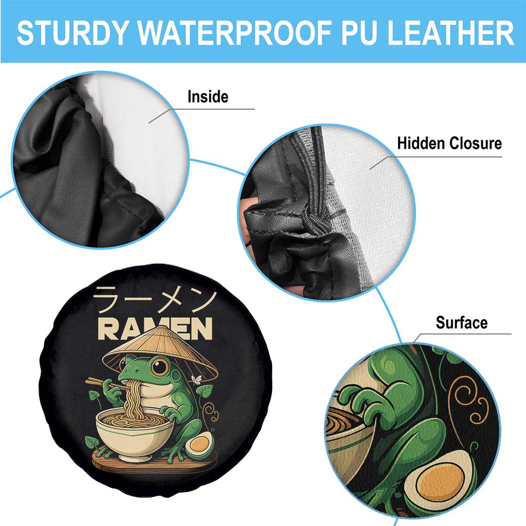 Frog Eating Ramen Spare Tire Cover Funny Japanese Food Lover Anime TS12 Print Your Wear