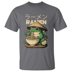 Frog Eating Ramen T Shirt Funny Japanese Food Lover Anime TS12 Charcoal Print Your Wear