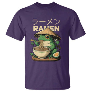 Frog Eating Ramen T Shirt Funny Japanese Food Lover Anime TS12 Purple Print Your Wear