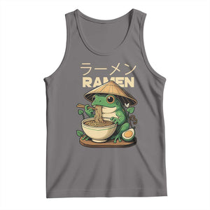Frog Eating Ramen Tank Top Funny Japanese Food Lover Anime TS12 Deep Heather Print Your Wear