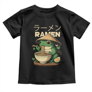 Frog Eating Ramen Toddler T Shirt Funny Japanese Food Lover Anime TS12 Black Print Your Wear