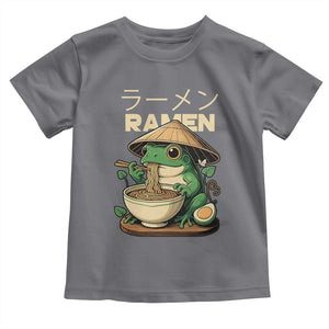 Frog Eating Ramen Toddler T Shirt Funny Japanese Food Lover Anime TS12 Charcoal Print Your Wear