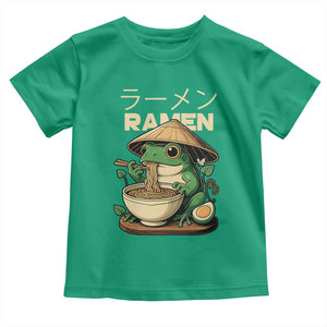 Frog Eating Ramen Toddler T Shirt Funny Japanese Food Lover Anime TS12 Irish Green Print Your Wear